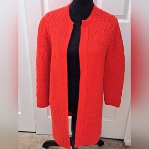 Vintage Sally Gee Red Knit Open Cardigan
